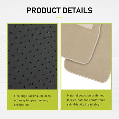4 PCS Car Carpet Floor Mats, 25.59In x 17.12In, 11.81In x 17.12In, Anti-Slip Durable Vehicle Protective Mat, Universal All-encompassing Floor Pads for Most Cars SUVs (Black)