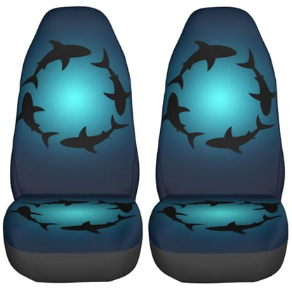 Dujiea Sea Animals Shark Car Front Seat Covers 2 Pcs Universal Auto Seat Covers Front Seats Only, Vehicle Bucket Seat Protectors Fit for Most Car SUV Sedan and Truck - color: Sea Animals Shark