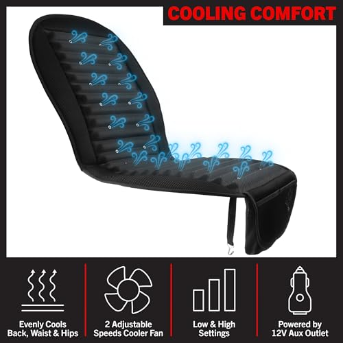 Stalwart 12V Cooling Car Seat Cushion with 6 Fans