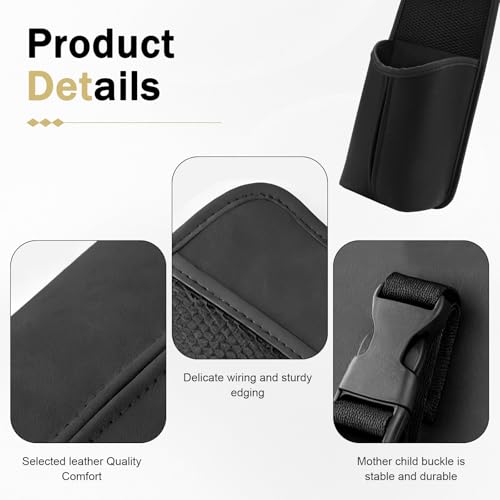 Car Tissue Holder, Car Leather Seat Side Hanging Storage Bag, Waterproof Multifunctional Hanging Card Cup Holder Storage Bag with Mesh Net, Universal for Most Cars (Black) - color: Black