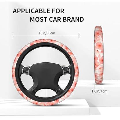 Pink Cherry Blossom Steering Wheel Cover Beautiful Bsakura Steering Wheel Cover Universal 15 Inch Non-Slip Breathable Neoprene Car Accessory for Women Men Steering Wheel Protector - color: Beautiful cherry blossoms