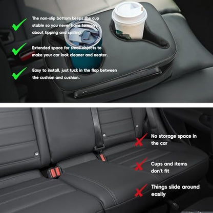 MARCHFA Automotive Cup Holders Tray Car Drink Holder SUV Back Seat Organizer Accessories Couch Cup Holder Tray Pillow Small (Reverse Direction Cup Holder)