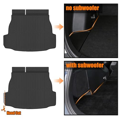 Auxko All Weather Cargo Mat with Backrest Mat Fit for Toyota RAV4 Hybrid 2026 (Not for Phev) TPE Mat Accessories All Season Odorless Anti-Slip Black - size: rav4 hybrid|2026|cargo+backrest mats