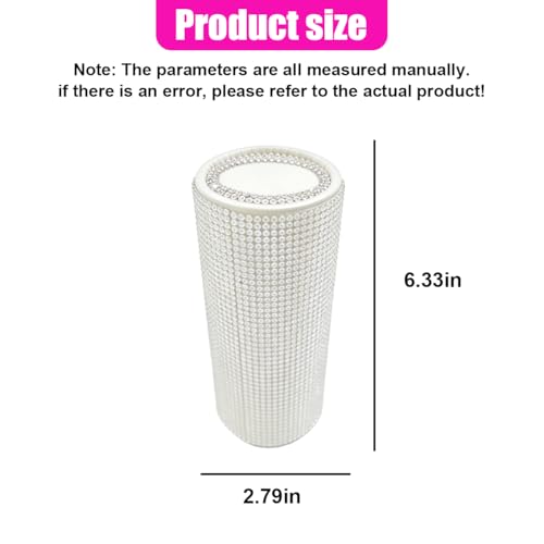 Craedli Bling Car Tissue Holder for Cup Holder, Sparkly Crystal Rhinestone Round Cylinder Car Tissue Box, Refillable Tissues Dispenser Auto Interior Paper Napkin Container with 1 Pack Tissues (White) - color: White