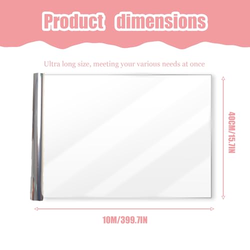 Electrostatic Wall Protective Film 15.7x393 Inches, Clear Static Cling Wall Protector No Glue Removable, Oil Proof Waterproof Kitchen Backsplash Cover, for Furniture Doors from Pets Scratches