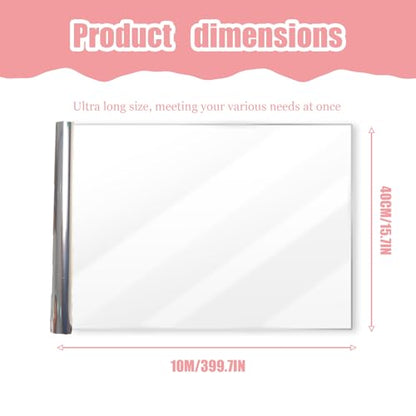 Electrostatic Wall Protective Film 15.7x393 Inches, Clear Static Cling Wall Protector No Glue Removable, Oil Proof Waterproof Kitchen Backsplash Cover, for Furniture Doors from Pets Scratches