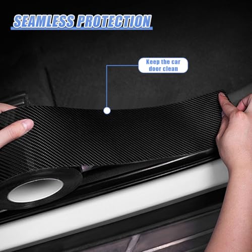 Universal Car Door Entry Guard, Waterproof & Scratchproof Automotive Doors Sill Protection Film, Anti-Collision Vehicle Rear Door Entry Sill Trim for Car, SUV, Truck(Black&5cm) - size: Black&5cm