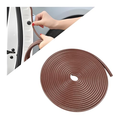 Car Door Protector Edge Guards, Universal Rubber Seal U Shape Car Door Protection, Aluminum Boat Edge Trim Guards No Glue Required, Exterior Accessories Fit for Most Cars (Coffee/10FT) - color: Coffee, size: 10FT