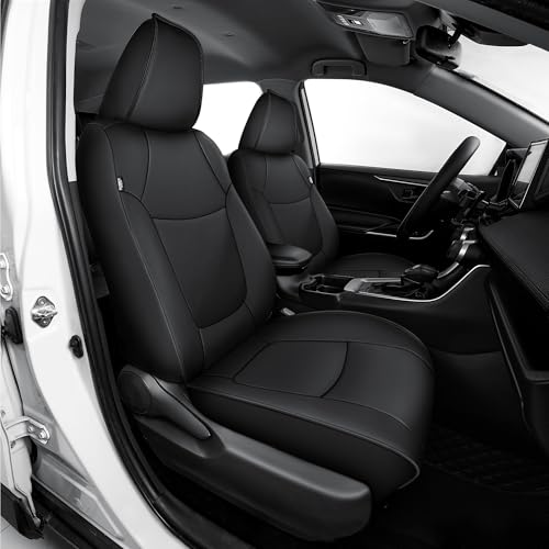TTX LIGHTING Custom Fit Seat Covers for Toyota RAV4 2019 2020 2021 2022 2023 2024 2025 SE, LE,XLE,XLE Premium, Limited, Base, Full Set Waterproof Premium Faux Leather Airbag Compatible Black - size: 12.RAV4 2019-2025(Gas only) 5 Seat Full Set