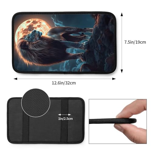 Universal Car Center Console Cushion Pad, Leo Moon Soft Waterproof Car Center Console Cover Auto Armrest Seat Box Cover Protector for Most Vehicle SUV Truck Car - color: Leo Moon