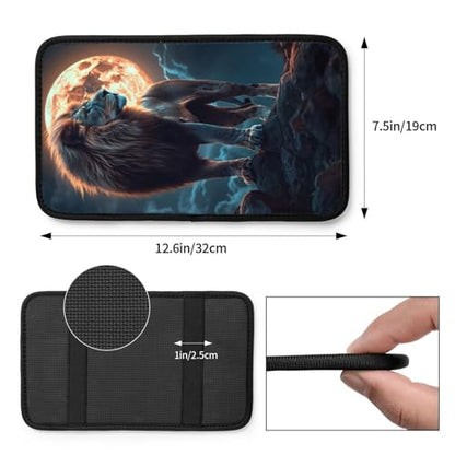 Universal Car Center Console Cushion Pad, Leo Moon Soft Waterproof Car Center Console Cover Auto Armrest Seat Box Cover Protector for Most Vehicle SUV Truck Car - color: Leo Moon