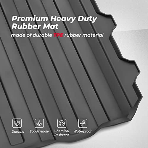 KEMIMOTO Cargo Bed Mat Compatible with Polaris Ranger 1000/1000 XP/1000 XP Crew/Kinetic, TPE Bed Liner Anti-Slip Mud-Resistant,All-Weather Protection, Easy-Clean No Gaps No Shift Accessories 2018-2026