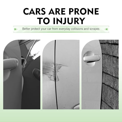 4 PCS Car Door Anti-Collision Strips, Anti-Scratch Door Edge Protection Guards, Self-Adhesive Automotive Side Edge Trim Strip with Airbag-Style Design, Universal for Most Cars (Black)
