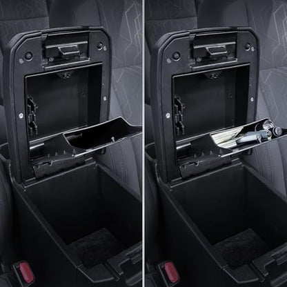 Carlimeki Center Console Organizer (3-piece set) for Tacoma 2016-2023 - for Tacoma Accessories - size: For Tacoma (2016-2023)