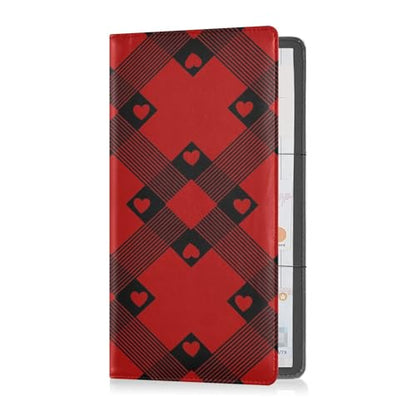 linqin Car Registration and Insurance Card Holder, Black Red Glove Box Organizer Card Document Wallet - color: Black Red