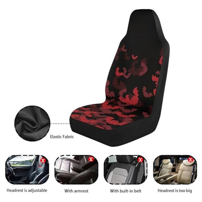 INSTANTARTS Spider Web 2 Piece Front Car Seat Covers Universal Vehicle Seats Cushions Comfort Car Seat Covers - color: Bat