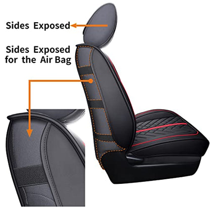 Tacoma Seat Covers Compatible with Toyota Tacoma 2005-2024 2025 2026 Truck Access Crew Double Extended Cab TRD Sport Offroad Limited SR5 V6 Airbag Compatible Car Cushions(Full Set/Black-Red) - color: Full Set/Black-Red