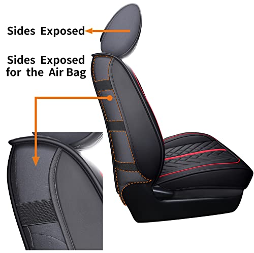 Tomatoman Tacoma Seat Covers Compatible with Toyota Tacoma 2005-2024 2025 2026 Truck Access Crew Double Extended Cab TRD Sport Offroad Limited SR5 V6 Airbag Compatible Car Cushions(Full Set/Black-Red) - color: Full Set/Black-Red