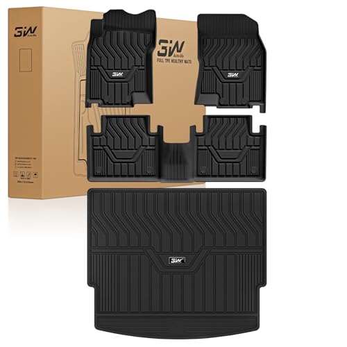 3W Floor Mats & Cargo Mats for Nissan Rogue 2021-2026 S/SV/SL/Platinum, Custom Fit TPE All Weather Floor Liner for Rogue Accessories Full Set Car Mats & Trunk Mat (Not Fit Rogue Sport), Black - size: 1.Rogue|21-25|Floor Mats & Cargo Liner