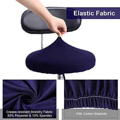 Tatuo Round Bar Stool Seat Covers Washable Stool Cushion Slipcover Elastic Bar Chair Covers for 14-17 Inch Chair (Navy Blue, 4 Pieces) - color: Navy Blue