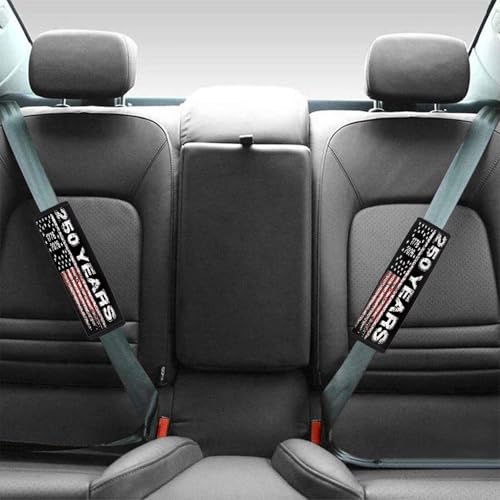 Dreaweet 250 Years American Flag Print Seat Belt Cover Pad 2 Pack Universal Seatbelt Covers for Cars SUV Trucks Soft Comfortable Seat Belt Cushion Shoulder Strap - color: 250 Years American Flag