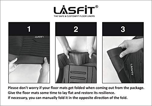 LASFIT Floor Mats for Jeep Grand Cherokee 2013-2015, for Dodge Durango 2013-2015 (Not for 6-seat), All Weather TPE Custom Fit Car Mats Floor Liners 1st & 2nd Row, Black - style: Grand Cherokee 2013-2015 Floor Mats