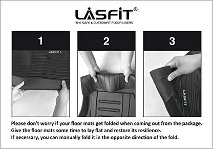 LASFIT Floor Mats for Jeep Grand Cherokee 2013-2015, for Dodge Durango 2013-2015 (Not for 6-seat), All Weather TPE Custom Fit Car Mats Floor Liners 1st & 2nd Row, Black - style: Grand Cherokee 2013-2015 Floor Mats