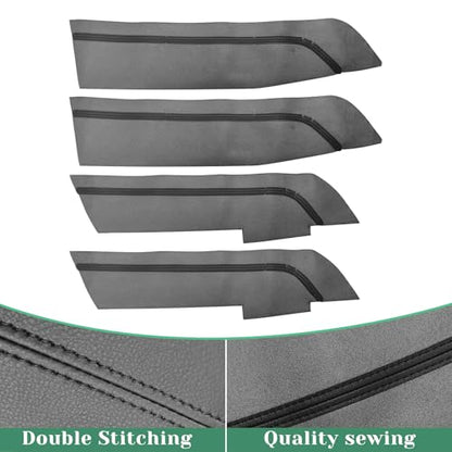 4PCS Door Panel Cover Replacement Compatible with Ford Explorer 2016-2019 Front and Back Vinyl Leather Insert Cards Protector Trim Black (Only Leather Part)