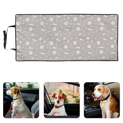 COLLBATH Waterproof Pet Car Seat Cover for Passenger Seat Gray Paw Print 110x50cm for Dogs