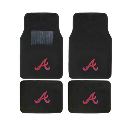 A Set of 4 Universal Fit Front and Rear Logo Plush Carpet Floor Mats