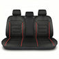 FH Group Back Seat Faux Leather Seat Cushion - Universal Fit, Rear Seat Covers for Cars with Rear Split Bench, Car Seat Cover for SUV, Sedan, Van, Red - color: Red - Rear Set