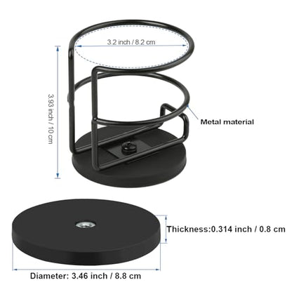 Magnetic Cup Holder,Heavy Duty Metal Drink Holder, 3.46 inch / 8.8 cm Strong Magnetic Base,Bottle Holder for Refrigerator/Treadmill/Truck/Tractor/Forklift/Boat/Bus/Car (Bottom Magnetic) - size: 1 Pack, style: Black-bottom magnetic