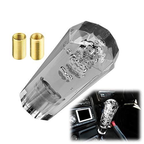 EZAUTO WRAP Shift Knob Stick Crystal Transparent Bubble Gray Throw Gear Shifter 10cm - color: Gray, size: 10cm