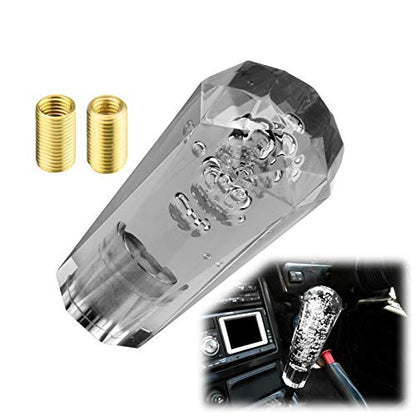 EZAUTO WRAP Shift Knob Stick Crystal Transparent Bubble Gray Throw Gear Shifter 10cm - color: Gray, size: 10cm