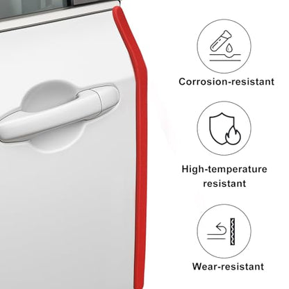 16.5 Ft(5m) Universal Car Door Edge Guards - Red Rubber U-Shaped Trim Protector, No Glue Required