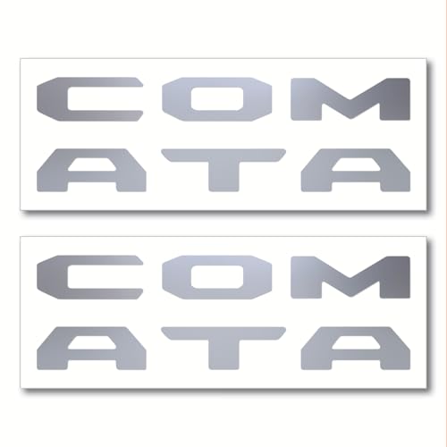 Prime Series UV Weatherproof Vinyl Decals: Pair of Left and Right Front Door Sill Protector Letter Inserts fits Tacoma 2016-2023 (Metallic Silver) - color: Metallic Silver