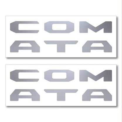 Prime Series UV Weatherproof Vinyl Decals: Pair of Left and Right Front Door Sill Protector Letter Inserts fits Tacoma 2016-2023 (Metallic Silver) - color: Metallic Silver