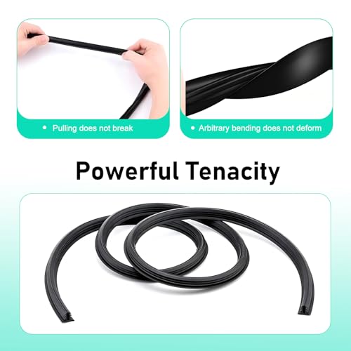 6.56Ft Car Dashboard Seal Strip, Flexible Rubber Windshield Dashboard Sealing Strip, Soundproof Dustproof Gap Filling Edge Protector Trim, Universal for Most Cars SUVs Trucks (Black)