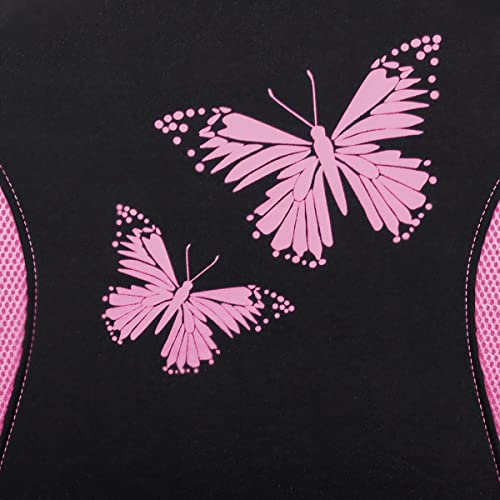 Flying Banner Butterfly car seat Covers ful Set Fashion Universal Lady Woman Female Rear Bench Split Colorized (Pink Black, Full Set) - color: Pink Black, size: Full set