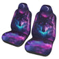 Purple Wolf Print Seat Covers Cool Animal on Galaxy Nebula Fabric Bucket Seat Cushion Universial Fit for SUV Truck Van Sedans Vans Dog & Car Seat Protector, Breathable - color: Wolf