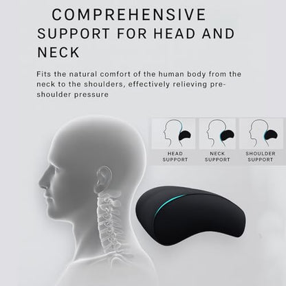Car Headrest Neck Pillow Support Ergonomic, with Valve Stem Covers Accessory for Driving Seat Fatigue Relief Compatible with Model S X 3 Y & Cybertruck - 1 Piece - color: A. Black Ver. 2