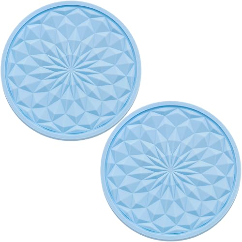 2 Pack Silicone Car Cup Holder Coaster – 2.75 Inch Non-Slip Drink Mat, Universal Fit for Most Vehicles – Cute & Functional Auto Accessories (Light Blue) - color: Light Blue, size: 2 pcs