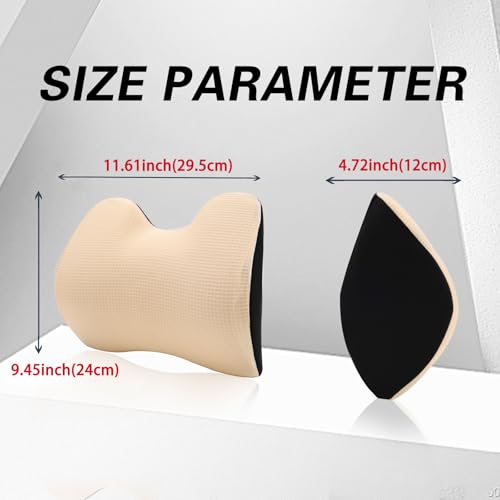 Make Restful Car Headrest Pillow, Car Pillow for Driving with Adjustable Strap, Breathable Removable Cover & Ergonomic Design - Softness Travel Car Neck Support Pillow(Beige, 1PC)