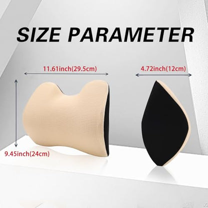 Make Restful Car Headrest Pillow, Car Pillow for Driving with Adjustable Strap, Breathable Removable Cover & Ergonomic Design - Softness Travel Car Neck Support Pillow(Beige, 1PC)