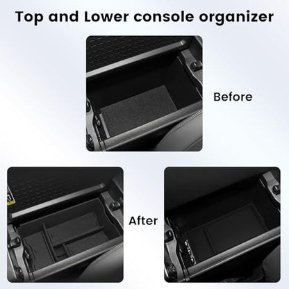 2026 RAV4 Console Organizer Compatible with [2PACK] 2026+ Toyota RAV4 Center Console Organizer, for 2026 Toyota RAV4 Upper Console Tray and Lower Console Insert Tray