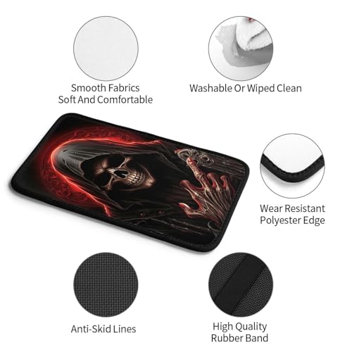 Universal Car Center Console Cushion Pad, Cool Red Skull Soft Waterproof Car Center Console Cover Auto Armrest Seat Box Cover Protector for Most Vehicle SUV Truck Car - color: Cool Red Skull
