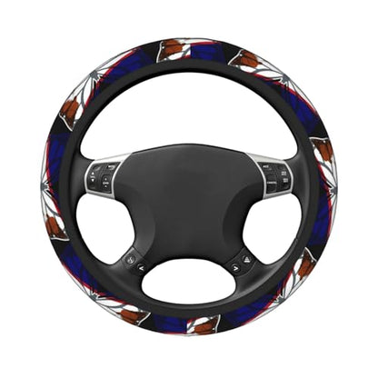 Butterfly American Samoan Flag Breathable Neoprene Steering Wheel Cover - Anti-Slip Floral Design Universal Fit for Cars/Trucks/Suvs (14.5"-15" Inch) - color: Butterfly American Samoan Flag