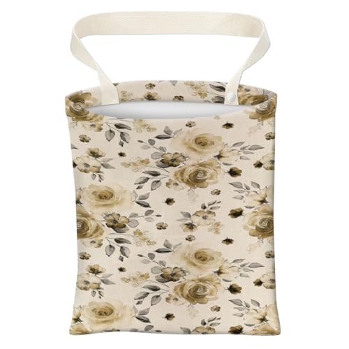 Car Trash Can, Cute Car Trash Bag, Hanging Car Organizer and Storage Bag, Trash Bin for Car Accessories, Vehicle, Travelling, Camping Retro White Flower - color: Retro White Flower