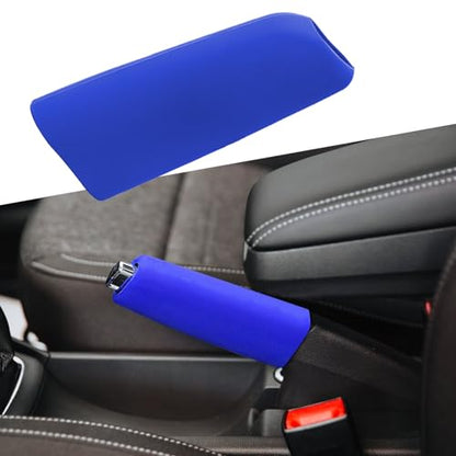 Car Handbrake Cover Gear Shift Knob Cover, Auto Comfortable Grip Handbrake Cover, Silicone handbrake Cover for Most Vehicle Handbrake - color: Blue