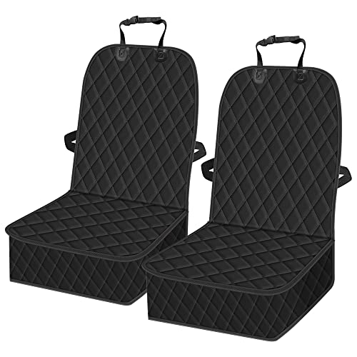 2 Packs Car Front Seat Cover for Dogs, Waterproof Pet Car Seat Protector, Nonslip Scratch-Proof Dog Seat Cover for Cars, Trucks & SUVs - color: 2 Pack-Black